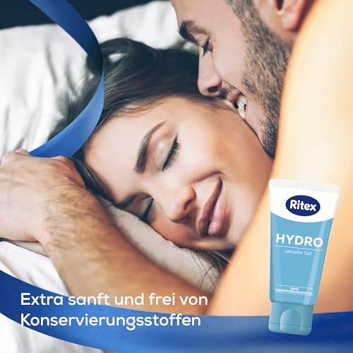 Ritex Hydro Sensitive Gel - Water-Based Lubricant Natural 2 x 50 ml, Massage & Lubricant Free from Preservatives, Fragrances and Dyes - Suitable for Condoms, Dermatologically Tested, Made in Germany