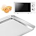 Bastwe Baking Sheet Cookie Sheet Set Of 2, Pure Stainless Steel 16 Inch Baking Pan, Professional Bakeware Oven Tray, Healthy, Non-Toxic, Mirror Finish, Rustproof, Easy Clean, Dishwasher Safe