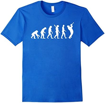 Mens Trumpet Evolution Horn Marching Band T-Shirt Medium Royal Blue