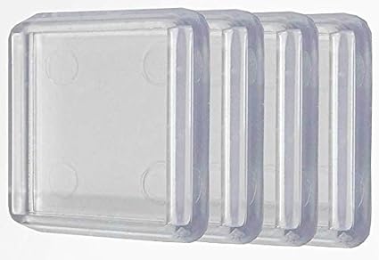 8 Stück Möbeluntersetzer viereckig 40x40 mm (innen) Klavieruntersetzer Gleitschale - durchsichtig eckig