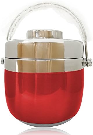 2-Tier Stainless Steel Lunch Box Anti Leak Heat Cold Insulated with Lunch Bag 1.5L Capacity (Wine Red)