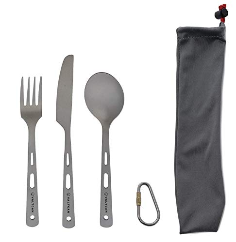 Valtcan Titanium Cutlery Camping Flatware Utensils Set