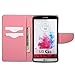 LG G3 Case, GMYLE(R) Wallet Case Classic for LG G3 - Mint Green & Pink Cross Pattern PU Leather Slim Wallet Case Flip Stand Cover (Not Fit For LG G3 S, Beat and Vigor)
