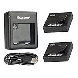 Newmowa 1200mAh Rechargeable Battery (2-Pack) and Dual USB Charger for Xiaomi Yi Action Camera( AZ13-1 Battery Only compatible International Edition)