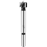 HPHOPE 1/2" Forstner Bit for Wood, High-Speed Steel, Round Shank | Clean Flat-Bottom Holes, Precision Center Spur, Fast Chip Removal, for Hardwood, Softwood and Plywood