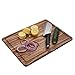 ZESPROKA Thick Acacia Wood Cutting Board with Juice Drip Groove,Set of 3