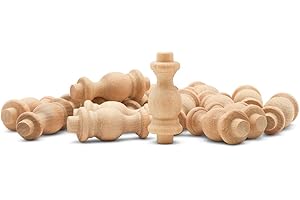 Wooden Baluster Spindles 1-1/2", Pack of 25 Wood Spindles for Crafts, Woodworking, and Furniture, by Woodpeckers