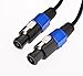 2Pcs Professional 12 Gauge Wire Speaker Cables 50 Feet DJ/Pro Audio Amplifier Cord Speakon to 1/4''7mm Dark Blue