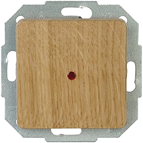 Kopp Milano 619679086 Control Switch Off and Double-Throw Switch with Lens and Set-In Glow Lamp Oak Wood
