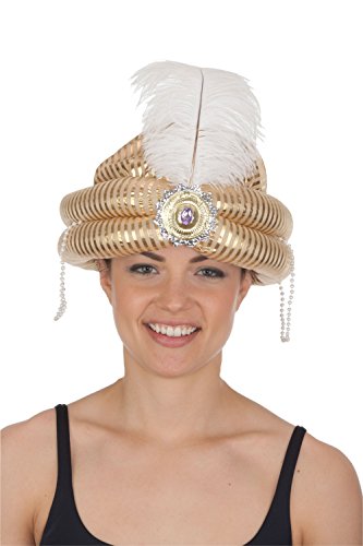 Jacobson Hat Company Men's Turban with Medallion and Feather