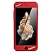 iPhone 6/6s Case,AICase Ultra Thin Supreme Fashion Full Body Coverage Protection Soft PC [Dual Layer][Slim Fit] Case with Tempered Glass Screen Protector for Apple iPhone 6/6s(Red)