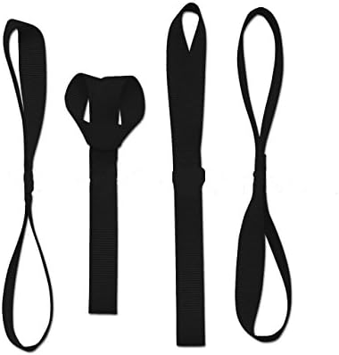 KKTECHUS Solid Heavy Duty Soft Loops Tow Straps, 12in(L) 1.5in(W),4500 Lbs Workload, Tie Down Straps for Towing ATV, UTV, Motorcycle, Lawn&Garden Equipment etc(4 Pcs) (12"(L), Black)