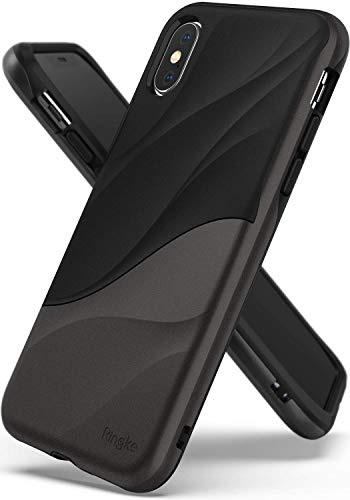 Ringke Wave Designed for iPhone Xs Case, iPhone X Case, Dual Layer Heavy Duty 3D Textured Cover for iPhone Xs (5.8") (2018) - Metallic Chrome