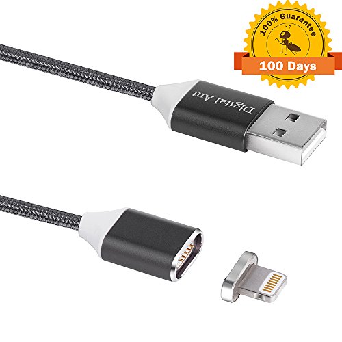 Digital Ant Gen3 Nylon Braided Super Magnetic Charging and Data Transfer Cable Compatible with i-Product. Magnetic Charging Cable/Cord Compatible with i-Product (Grey 3Pack, 5ft)