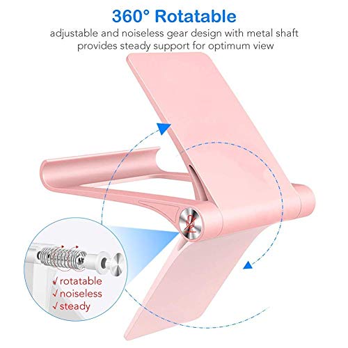 Alimu Cell Phone Stand Holder Desk Dock Compatible Phone X 8 7 6 Plus XS XR Max 6S 5,Pad Mini Pro Air, Samsung Galaxy S10 S9 S8 S7 Edge Plus S6, Foldable Smartphone Holder for Desktop Adjustable - Thumbnail 2