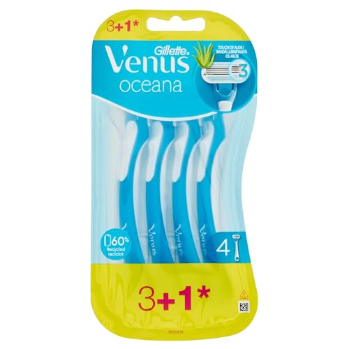Oceana Maquinillas de Afeitar Desechables Mujer, Pack de 4