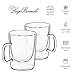Luigi Bormioli Double Walled Glass Coffee Mugs - 10¼ Ounce (2 Pack) Double wall glass Insulated Espresso Cups for Cappucino, Latte, Perfect Tea Glasses Keeps Hot - Cold Beverages, Oven -Microwave safe