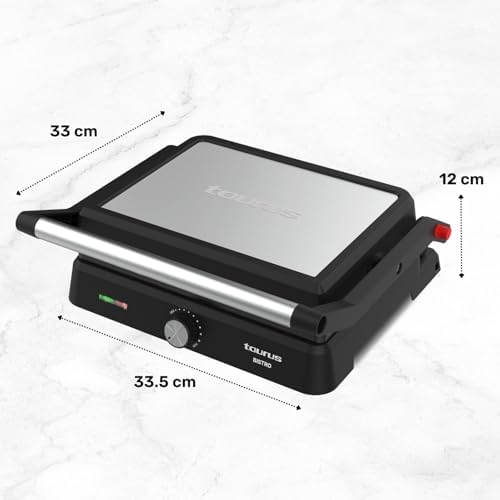 - Grelhador Bistro 2600W | 2-em-1: Grelha e Chapa | Lajes de 29x23 cm | Placa inclinável e abertura a 180º | Revestimento Antiaderente Livre de PFOA | Bandeja de Gordura | Termóstato Ajustável