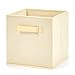 EZOWare Set of 6 Foldable Fabric Basket Bin Collapsible Storage Cube For Home, Shelf Cabinet (Beige)