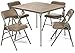 XL Series Vinyl Folding Card Table and Chair Set (5pc) - Comfortable Padded Upholstery for Easy Cleaning - Fold Away Design, Easy Storage - Premium Quality, Wheelchair Accessible (Beige)