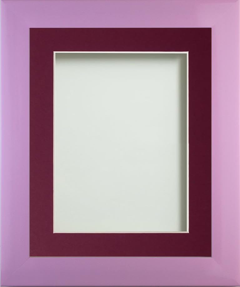 Frame Company Candy Range Peony Picture Photo Frames with Plum Mount, 9x7 for 7x5 *Choice of Sizes and Colours* Fitted with Real Glass