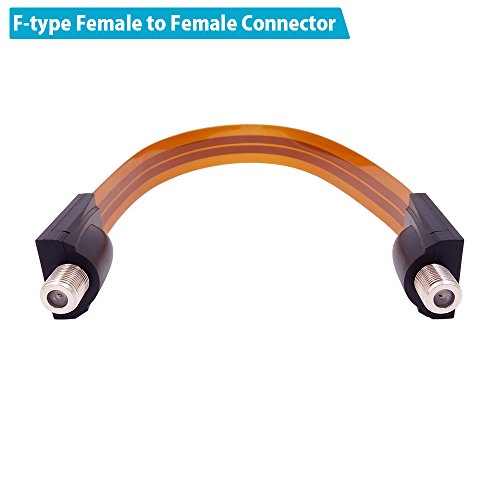 Fancasee (Ultra-Thin) Flat Coaxial Cable Wire Female to Female F Type Coax Connector Jack Cable for Door Windows Outdoor Cable Wire Antenna Lead-in Indoor (12.4 inch)