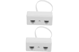 Crovakeu 2-Pack Telephone Line Splitter Adapter, PC Detachable Connector for Landline Phone, 2-Port Stable RJ11 Splitter for 