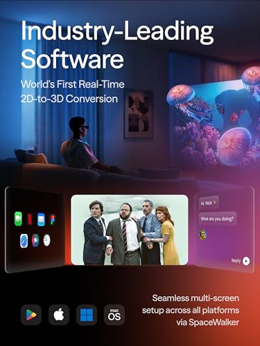 VITURE Luma AR/XR Glasses — 146” 1200p Ultra Sharp Display, 50° FOV, 3Dof,Electrochromic Film, Myopia Adjustments, Smart Glass for iPhone17/16/15, Android, Mac, PC, Steam Deck, PS5, Switch, Switch 2