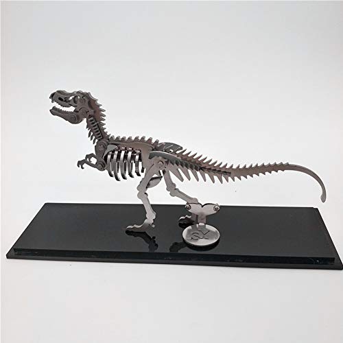 HXZB 3D Jigsaw Stainless Steel Puzzle Kits Tyrannosaurus Rex DIY Toys Disassembly Removable Dinosaur Models Assembly Disentanglement - Thumbnail 6