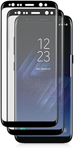 [2Pack] Samsung Galaxy S8 Clear 3D Tempered Glass Screen Protector, TortugaArmor Premium Shield Film Full Cover Curved Edge, Anti-Spy Shatterproof Smudge &amp; Fingerprints Free Scratch-Resistant -Black