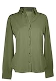Tri-Mountain Womens Sateen Split-V Button-Down Top