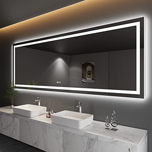Amorho LED Bathroom Mirror 110" X40" Front