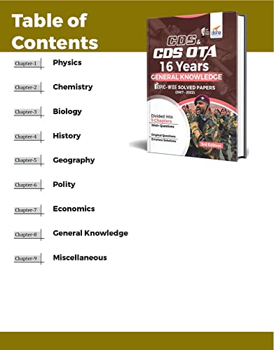 CDS & CDS OTA 16 Years General Knowledge Topic wise Solved Papers (2007 - 2022) 3rd Edition 1
