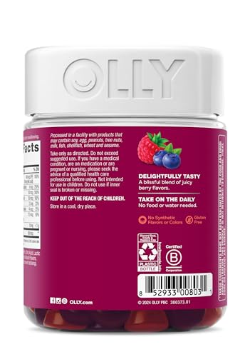 Olly Women's Multivitamin Gummy, B Vitamins, Vitamin A, C, D & E, Supports a Healthy Immune System, Bone Health & Fills Nutritional Gaps -  Berry, 130 Count
