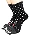 Urban CoCo Women Toe Socks Funky Finger Socks Lucky Cat Toes Socks (black)