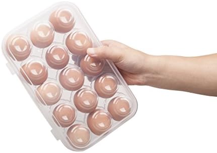 Airmoon Covered Egg Holder, 15 Eggs, Clear