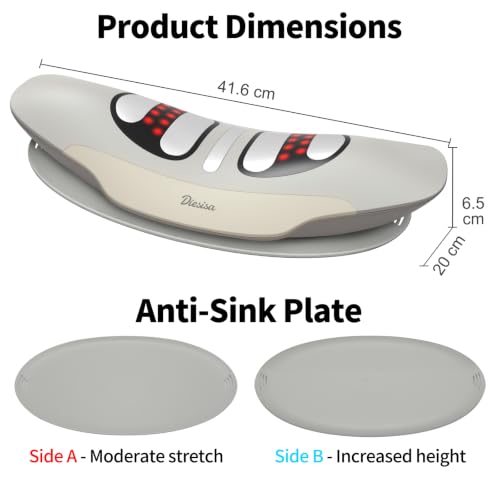 Diesisa Electric Back Massager: Lumbar Traction Massage Back | Left/Right Swing - Vibration Heat - Ems Massage - Rechargeable Back Massager - For Home Use