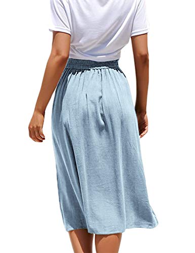 Naggoo-Womens-Casual-Front-Button-A-Line-Skirts-High-Waisted-Midi-Skirt-with-Pockets
