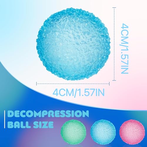SLEEPHEAD® 3pc Stress Balls for Adults, Squishy Ball Sensory Textured Memory Gel Fidget for Kids/Adults Hand Exercises, Valentines Day Party Favors Anxiety Relief Squeeze Ball(1.57“)