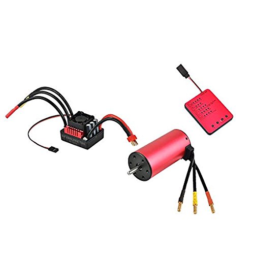 FastWin S3674 2650KV Sensorless Brushless Motor 120A Brushless ESC & Program Card Combo Set for 1/8 RC Car Truck Vehicle Parts
