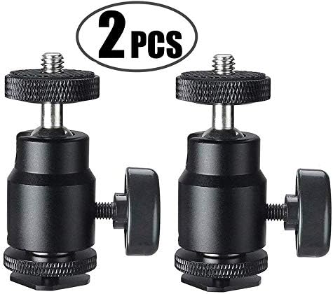 Fotosnow 1/4" Camera Hot Shoe Mount with Additional 1/4" Screw Cold Shoe Mount for Tripod Monopod Light Stand Cameras Base-2 Packs