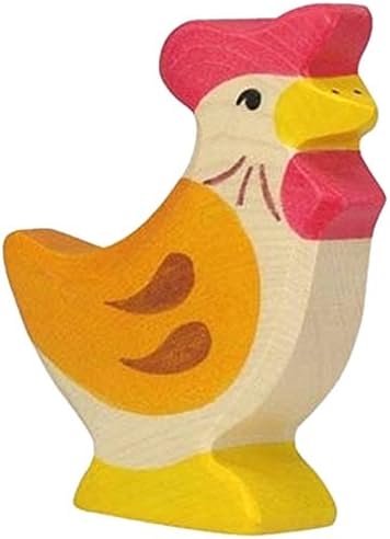 Holztiger Hen Standing, Wood, Medium