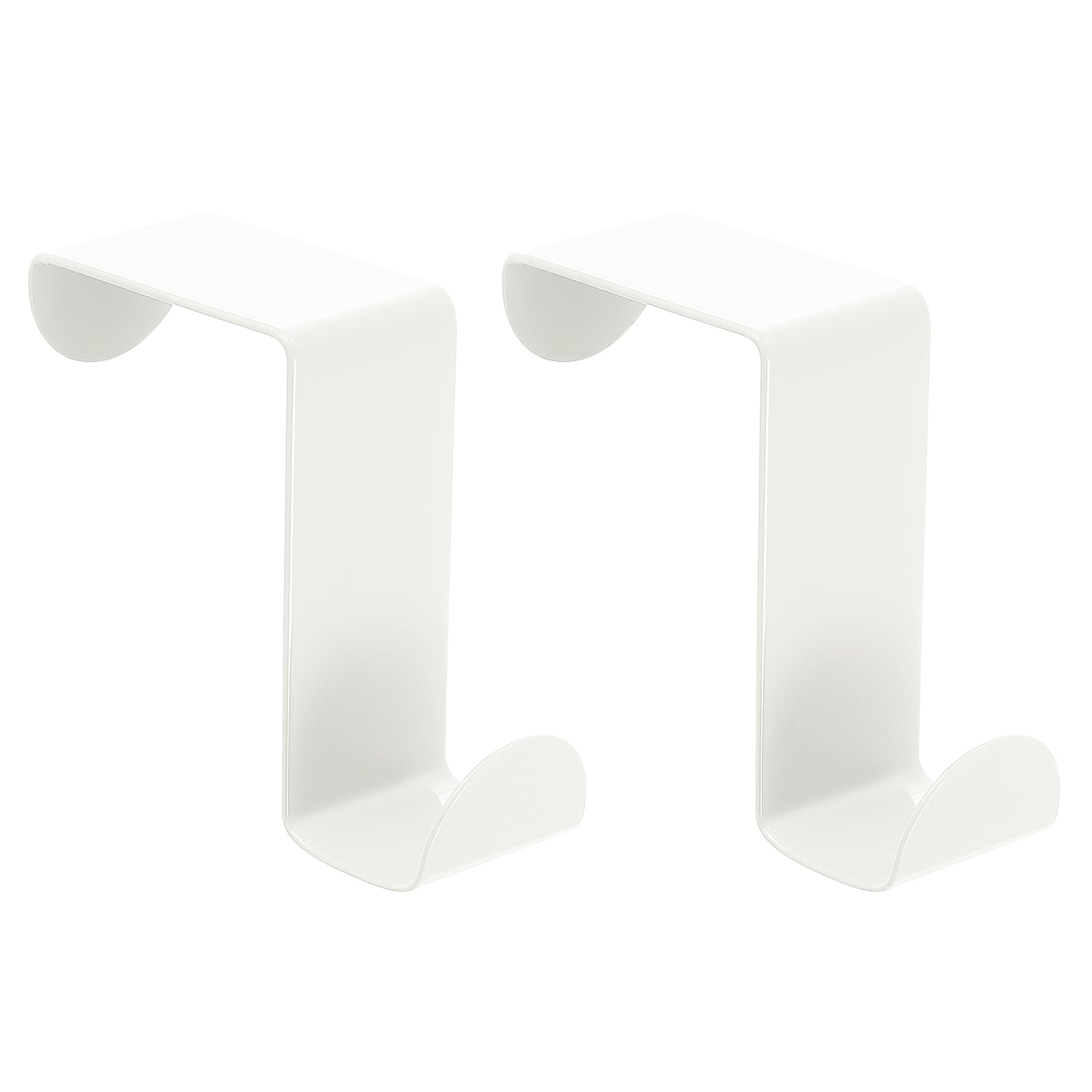 Photo 1 of uxcell Over The Door Hooks,2pcs - Stainless Steel Door Hangers Hooks, S-Shaped Double Hooks for Hanging Clothes, Hats, Towels (White)