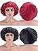 2 Pieces Large Satin Cap Double Layer Bonnet Night Sleeping Hat for Women, 2 Colors (Color Set 1)