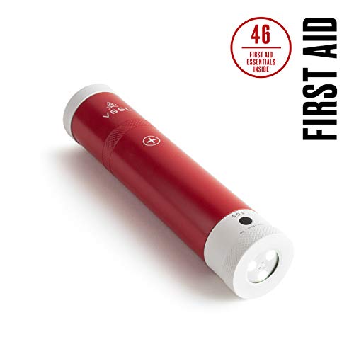 VSSL First Aid – Compact Adventure First Aid Kit with 46 First Aid Essentials and 4-Mode LED Light