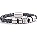 Cool Men Magnetic Buckle Genuine Leather Bracelet Stainless Steel Masonic Bracelets Men Jewelry