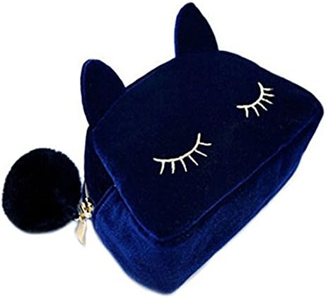 Casa Cat Makeup Bag Travel Pouch Bag Women's Girls Cartoon Plush Cosmetic Storage Bags Wallet