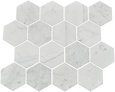 3" Carrara Marble Mosaic Tile 11 1/2x10"