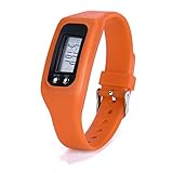 Iuhan® Fashion Digital LCD Pedometer Run Step Walking Distance Calorie Counter Watch Bracelet (Orange)