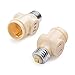 Cable Matters ETL Listed 2-Pack Light Socket to Plug Adapter (Light Socket Outlet/Light Bulb Adapter) with 2X AC Outlets in Ivory